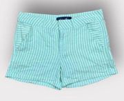 Blue Rain | Striped Green Pastel Shorts | Large