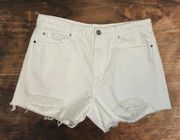 Tag 30 Actual 32 Raw Hem Short Denim White Cut Off Festival