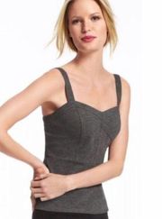 CAbi Gray Ponte Bustier Peplum Top Women’s 8