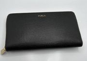 FURLA | Babylon Continental Wallet in Black Saffiano Leather