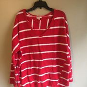 Umgee medium red and white oversized sweater