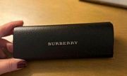 Burberry Sunglasses Case Hard Shell Black Leather 6 1/2" x 2 1/4"