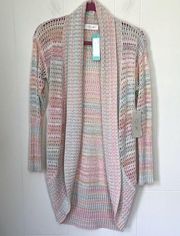 RD Style NEW Pastel Sonole Open Stitch Yarn Knit Cardigan Sweater ~ NWT Size S