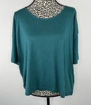 Zella Emerald Green Open Back Short Sleeve T-Shirt Plus Size 3X NWOT