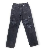 RL Ralph Lauren Polo Jeans Shredded Relaxed Fit Women’s Black Jeans