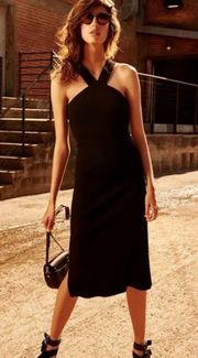 Rag & Bone Black Rachel Ribbed Knit Halter Sheath Midi Dress Size 4