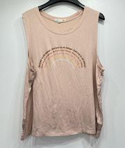 Peach Mauve Find Joy In All Things Sleeveless T-shirt Size XL
