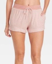 Stripped Loungewear Pull on Shorts Pink Small