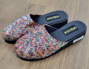 Mystique multi color slippers size 10