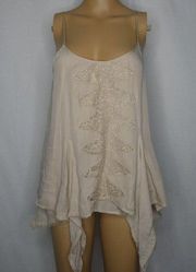 Madison Marcus Silk Floral Lace Ruffle Tank Top Sm