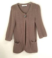 Trina Turk 3/4 sleeve button front cardigan M