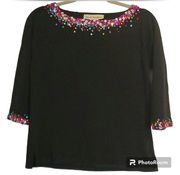 David Brooks women's silk blend sequin sweater size M