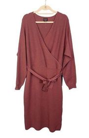 Nicole Miller Women's Red Suplice Long Sleeves Knitted Maxi Dress Size XL NWT