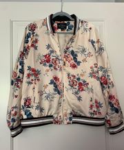 Vintage Floral Patterned Bomber Jacket