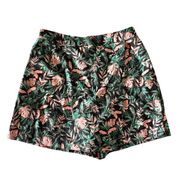 Uniqlo Tropical Print Linen Mini Skort Skirt Medium