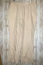 Chicos 100% Linen Womens Pants Stretch Waist Size 3 New with Tags