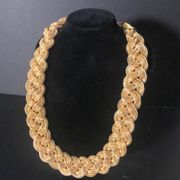 Talbots gold tone braided bulky chain necklace