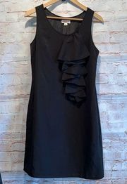 Merona LBD career sleeveless dress 10 knee length black scoop neck lined