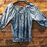 New Direction Petites Blouse in Blue