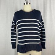 Superdry Marine Stripe Slouch Knit Jumper Sweater in Navy