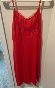 Silky Red Slip Dress