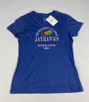 Kansas University Jayhawks KU Champion Blue Medium Women's T Tee Shirt NEW
