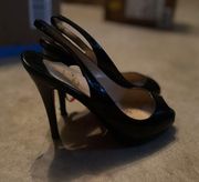 Christian Louboutin patent leather peep toe heels 37