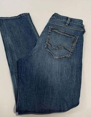 Silver Jeans Co. Women's Avery Straight Classic High Rise Cotton Blend Size 33