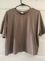 90 Degrees Taupe Crop Athletic Tee