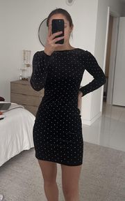 Black Velvet Rhinestone Dress