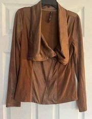 faux brown leather/suede shirt