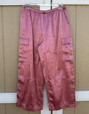 Victoria’s Secret Pink Satin Cargo Cropped Pants Size Small Y2K Vintage 2003