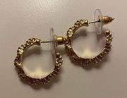 18k Gold Plated Twisted Gold Hoop Earrings For Women 