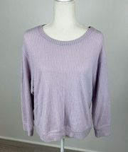 For The Republic Purple Long Sleeve Scoop Neck Top Size M