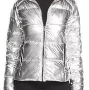 Marc New York Performance Metallic Puffer Jacket Silver Size Small