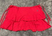 Vintage Y2K Energie Hot Pink Tiered Ruffle Size Tie Micro Mini Skirt