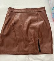 Brown Leather skirt 