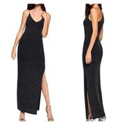 BCBGeneration Black Glitter Bodycon Maxi Dress Size XXS