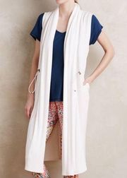 Anthropologie Avasa Duster long vest cream white size S