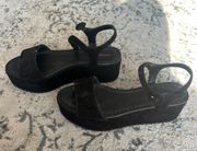 Black Suede Platform Sandals