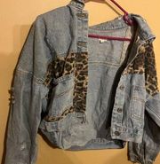 POL distressed jean jacket small