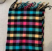 Multi colored plaid winter scarf