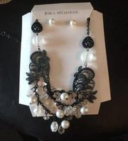 Jessica McClintock Pearl Clear & Black Reticulated