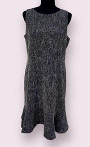 Ann Taylor Tweed Sleeveless Flounce Hem Dress Size 8
