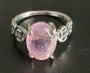 S925 purple amethyst woman silver ring size 9