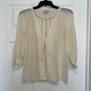 Joie Cream 100% silk 3/4 sleeve blouse