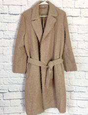 Helmut Lang camel shaggy alpaca coat medium