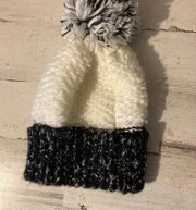 Steve Madden Puffer Hat Beanie With Faux-Fur Pom-Pom Multi Color One Size