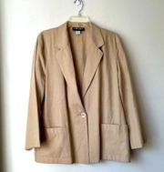 Vintage 90s Petites Tan Lightweight Blazer 14P