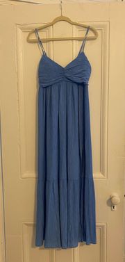 NWT Abercrombie Crinkle Textured Ruched Maxi Dress